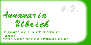 annamaria ulbrich business card
